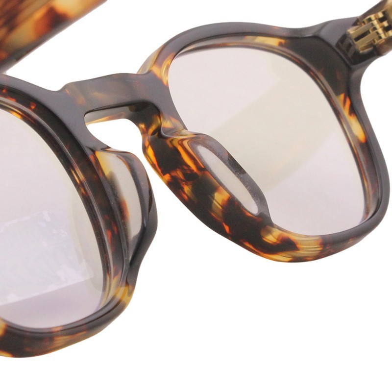 Armação de óculos redonda de acetato retrô unissex de fábrica OEM com lentes transparentes