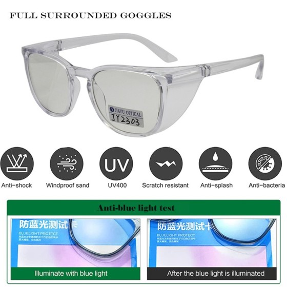 Safety Glasses Anti Fog Goggles Protective Eyewear Blue Light Blocking Anti Dust UV Protection Glasses For Men Women