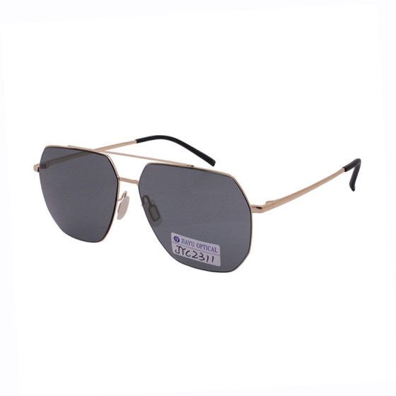 Óculos de sol retrô polarizados hexagonais de fábrica para homens e mulheres - Design de armação de metal vintage Proteção UV Óculos de sol da moda