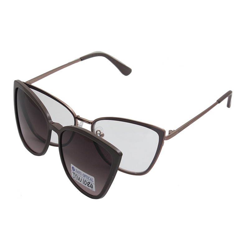 Gafas de sol con clip para mujer graduadas - Gafas de sol polarizadas estilo ojo de gato vintage para conducir para damas