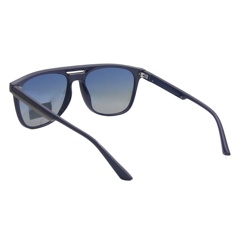 Óculos de sol retangulares masculinos, armação de ponte dupla, óculos de sol para homens, lentes polarizadas