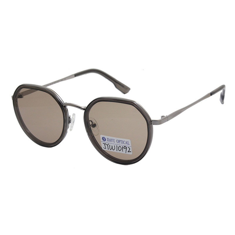 Óculos de Sol Redondos com Lentes Poligonais em Metal, Polarizados, para Homens e Mulheres, Estilo Retrô Clássico Vintage.