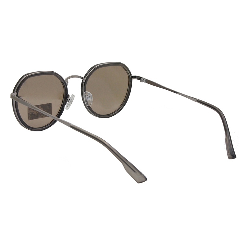 Óculos de Sol Redondos com Lentes Poligonais em Metal, Polarizados, para Homens e Mulheres, Estilo Retrô Clássico Vintage.