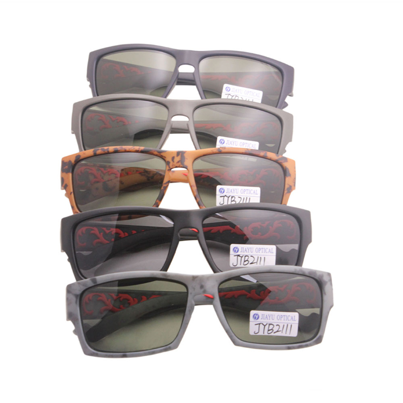 Óculos de sol polarizados quadrados estilo clássico masculino, óculos leves de plástico com proteção UV para dirigir