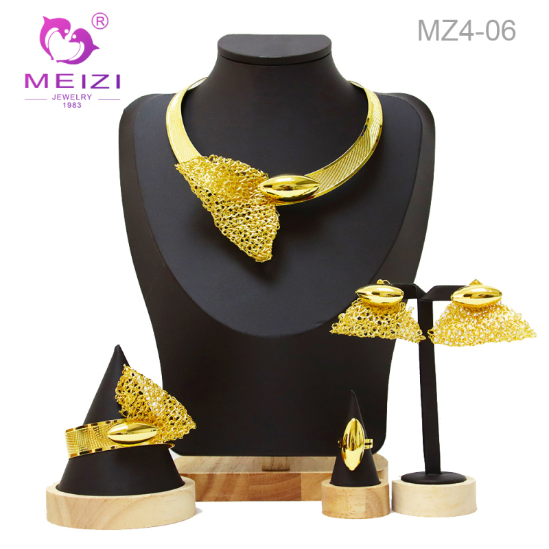 Dubai Women 24k Gold Plated Wedding Party Jewelry Sets