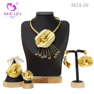 Cadeaux de mariage indien Ensembles de bijoux plaqués or 24 carats