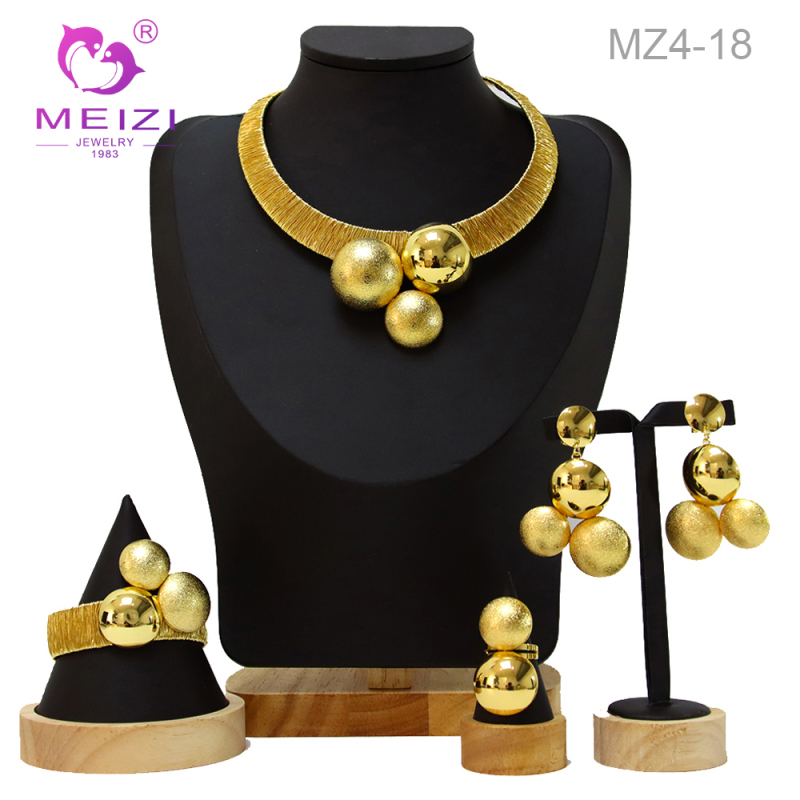 Dubai 24K Gold Plated Necklace Jewelry Set for Weddings