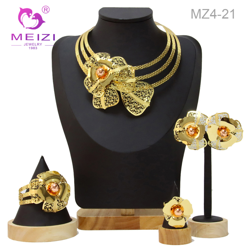 Nigerian Bridal Wedding Gold Plated Big Jewellery Sets