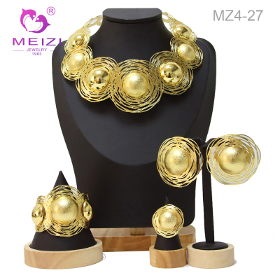 Conjuntos de joias de ouro Dubai para festa de casamento para banquetes femininos