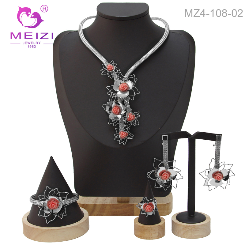 African 24k Real Gold Dubai Jewelry Set for Woman Necklace