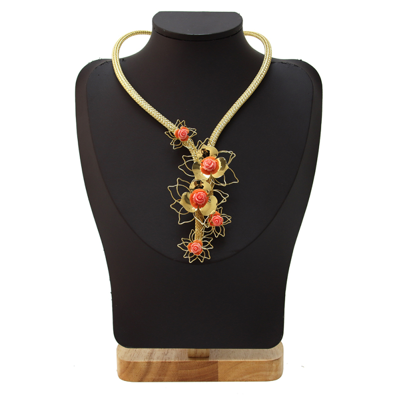 African 24k Real Gold Dubai Jewelry Set for Woman Necklace