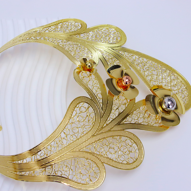 Dubai 24K Gold Wedding Jewelry Set Woman 4 Pieces