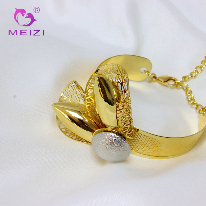 Dubai 24K Gold Plated Flower Jewelry Set for Women