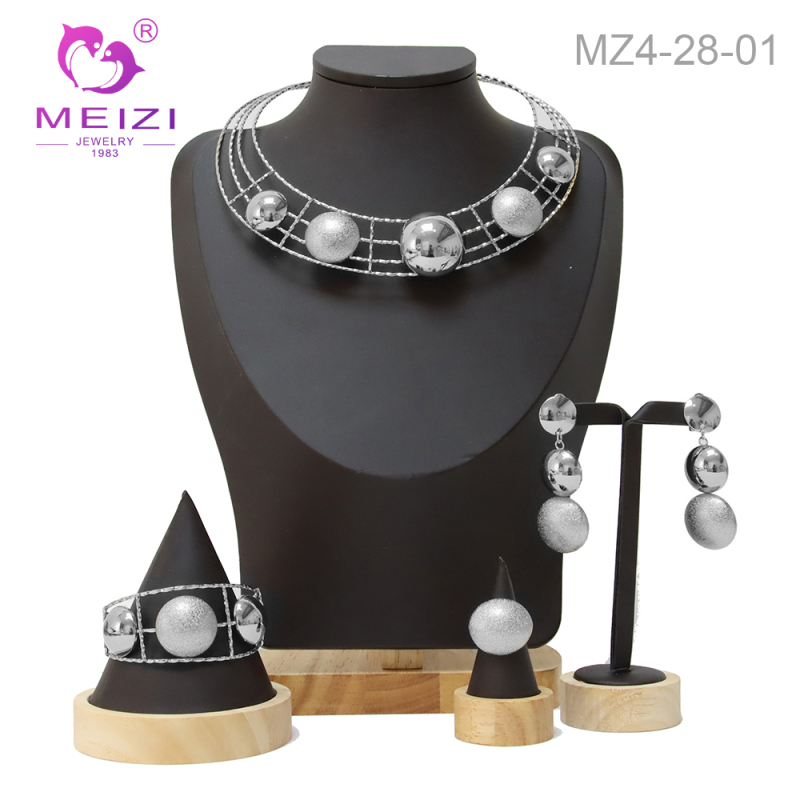 Dubai 24K Gold Plated Jewelry Necklace 4 Piece Set