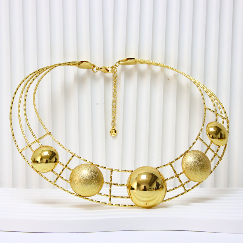 Dubai 24K Gold Plated Jewelry Necklace 4 Piece Set