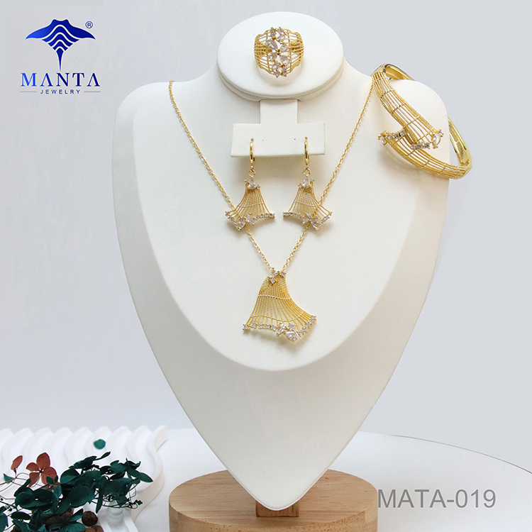 Valentine's Day Gift Irregular Gemstone Jewelry 4-Piece Set