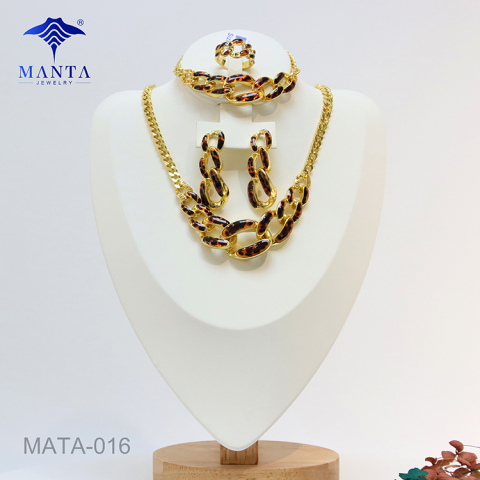 French Vintage Style Gold Plated Jewelry Set For Women