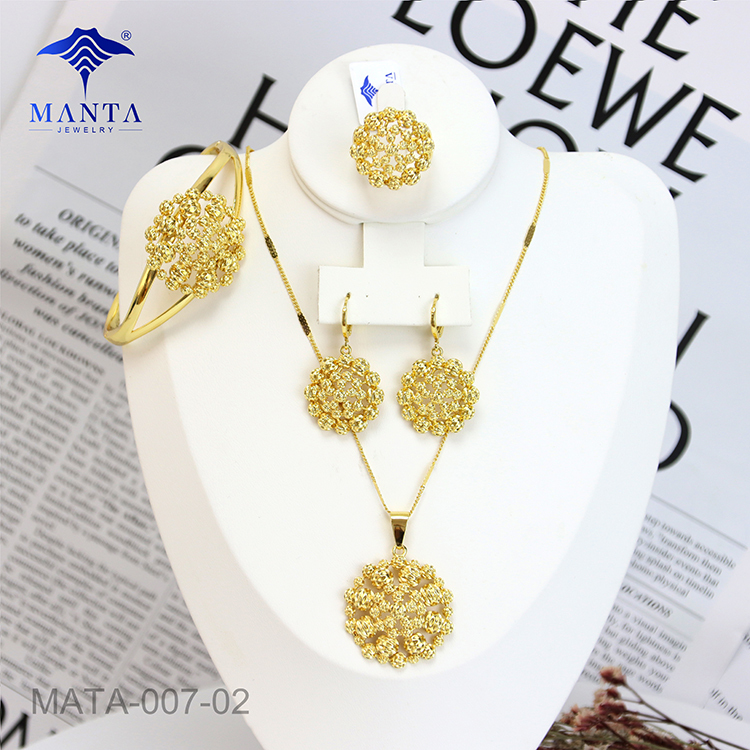 Women's Prom Gold Plated Gemstone Sun Pendant Jewelry Set