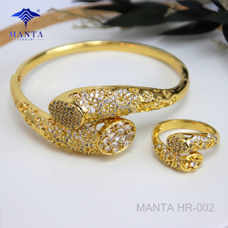 Accesorio de zirconio completo Anillo de boda de oro de 18 k