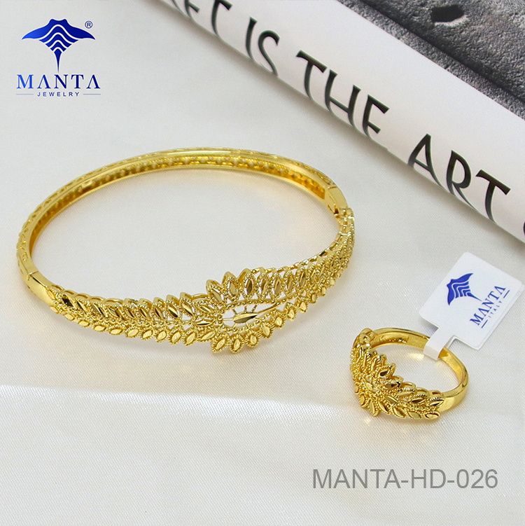 Pulsera Mujer Oro 18k Calado Anillo Accesorios