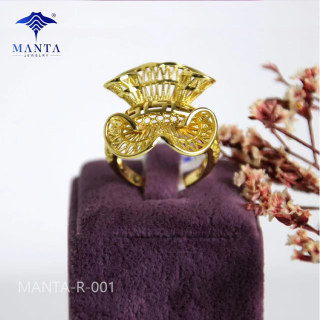 Dubai Exquisite Gold-plated Pierced Engagement Rings