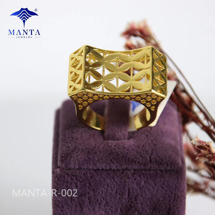 Dubai Exquisite Gold-plated Pierced Engagement Rings