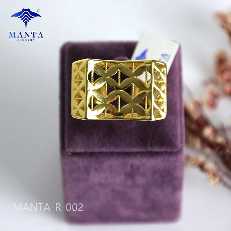 Dubai Exquisite Gold-plated Pierced Engagement Rings