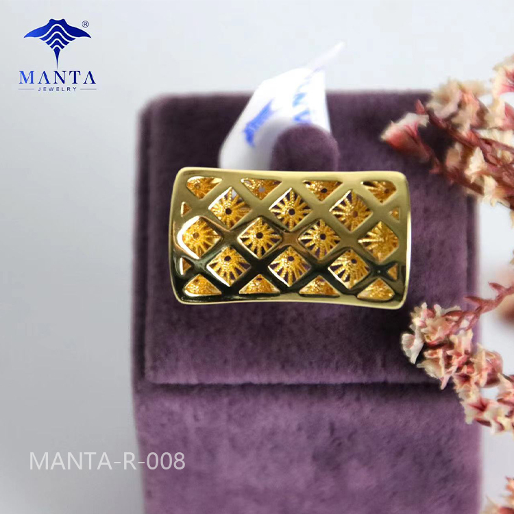 Dubai 24k Gold Unique Engagement Rings for Women