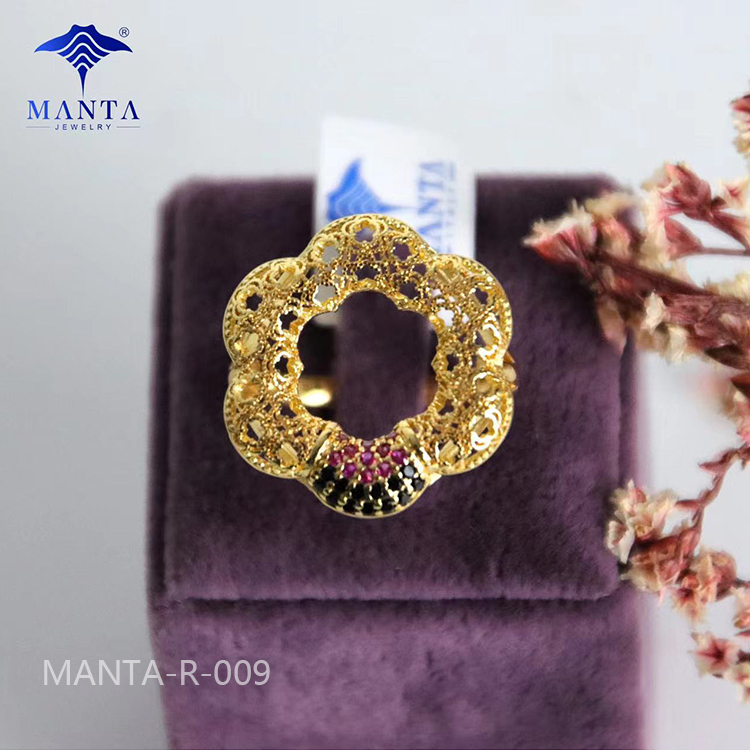 Dubai 24k Gold Unique Engagement Rings for Women