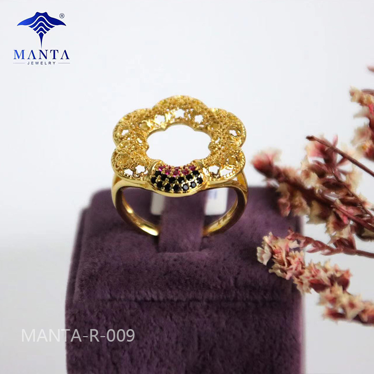 Dubai 24k Gold Unique Engagement Rings for Women