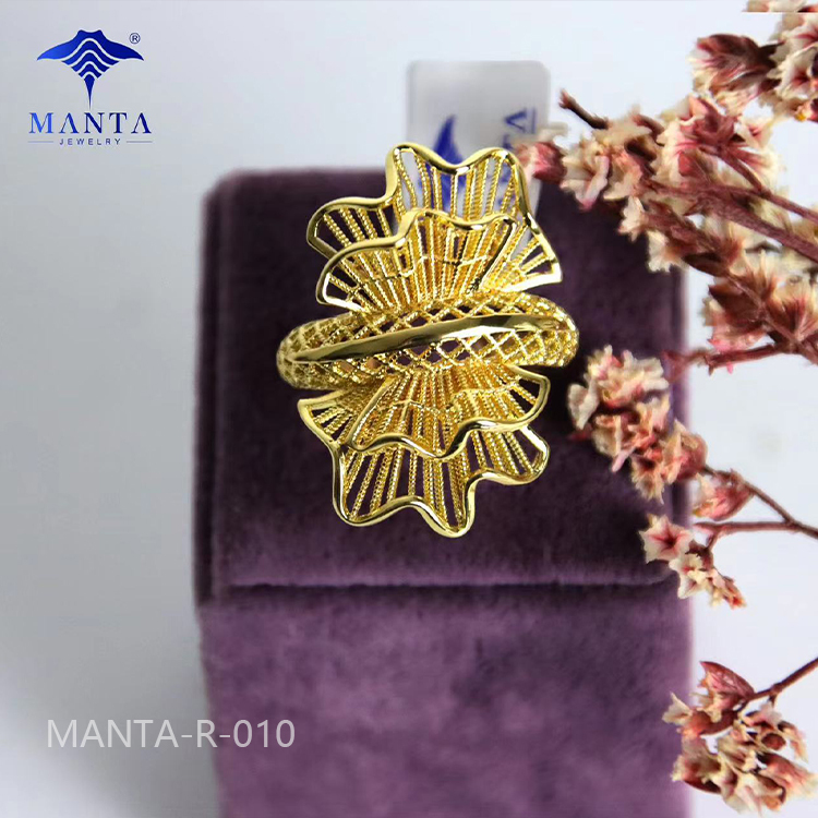 Fashion Unique 24k Gold Plated Engagement Rings