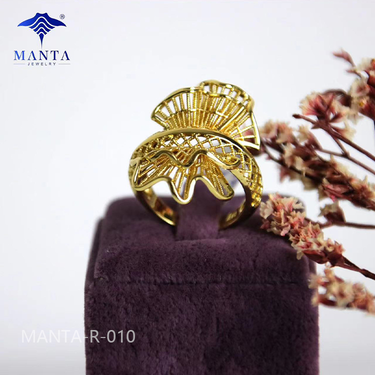 Fashion Unique 24k Gold Plated Engagement Rings