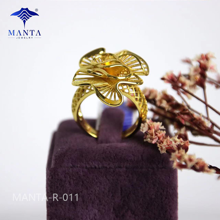 Fashion Unique 24k Gold Plated Engagement Rings