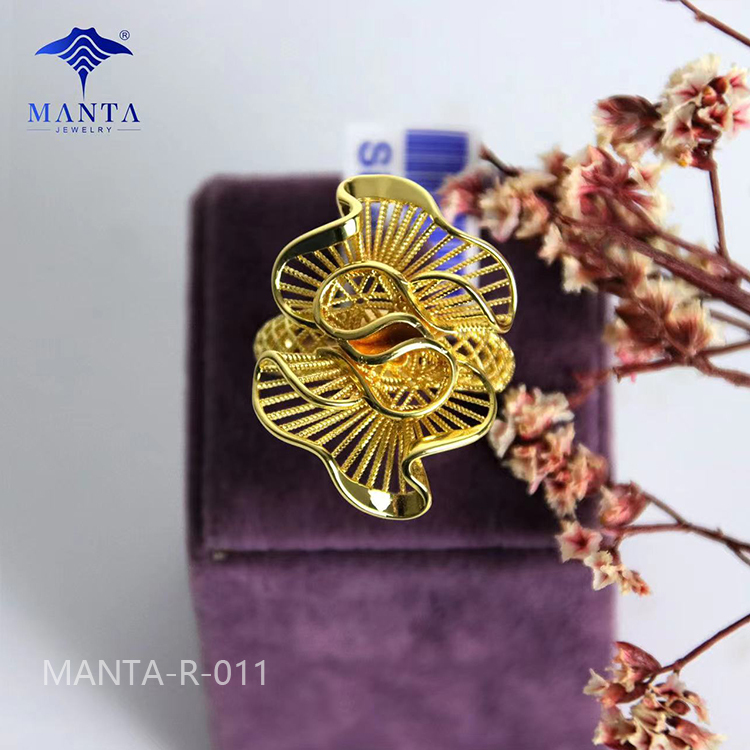 Fashion Unique 24k Gold Plated Engagement Rings