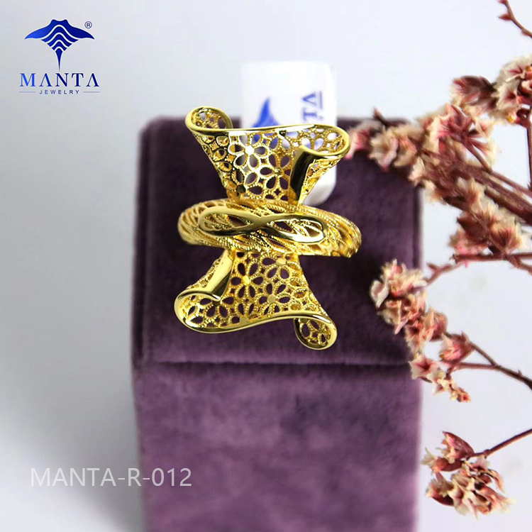 Fashion Unique 24k Gold Plated Engagement Rings