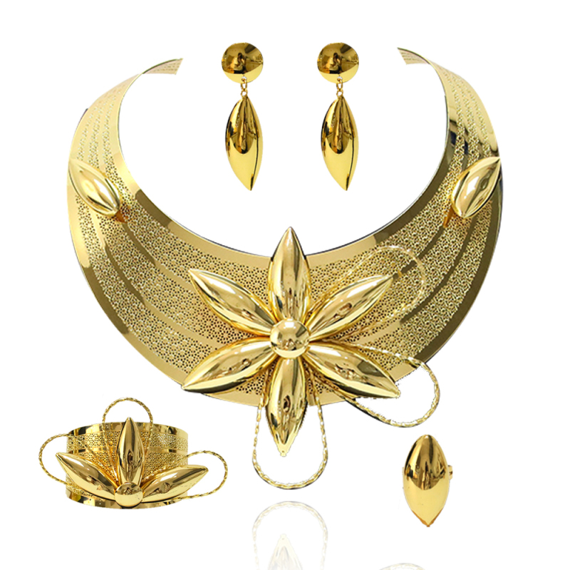 Newest Dubai Gold Plated Necklace Jewelry Set