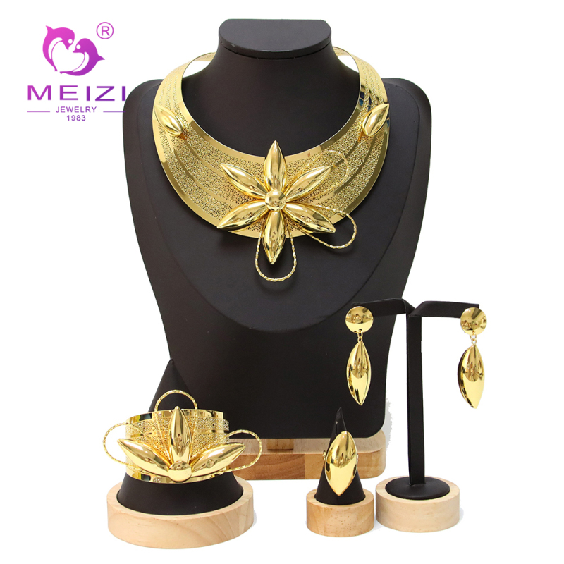 Newest Dubai Gold Plated Necklace Jewelry Set