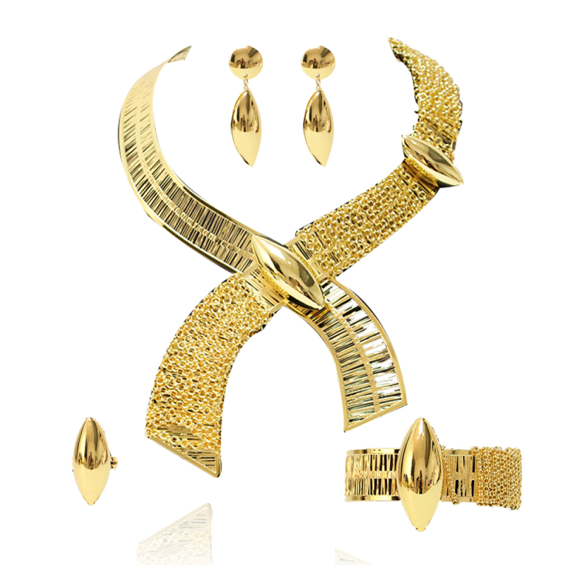 Set di gioielli africani con orecchini da sposa Dubai Fashion da donna
