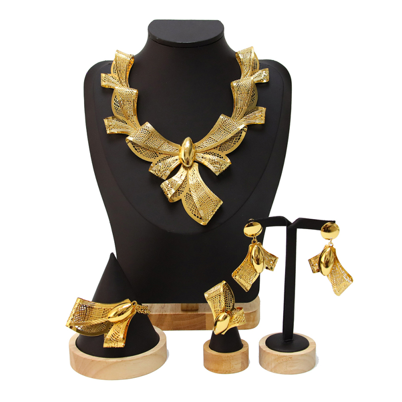 Real dubai 18k Gold Jewelry Sets for Women