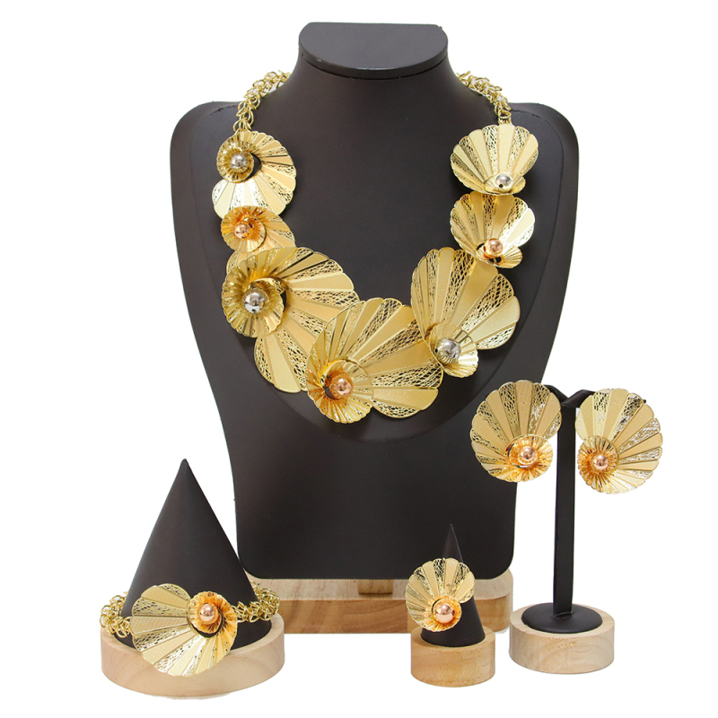 jewelry set woman plated gold luxury true