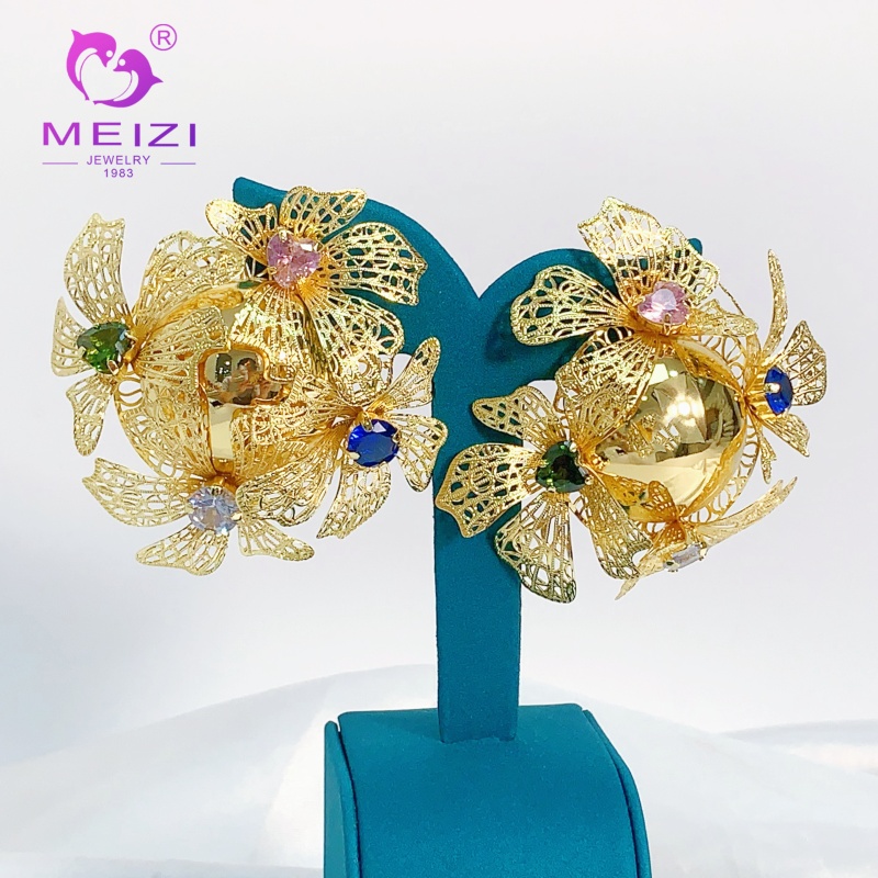 wedding gold plated earrings for bride