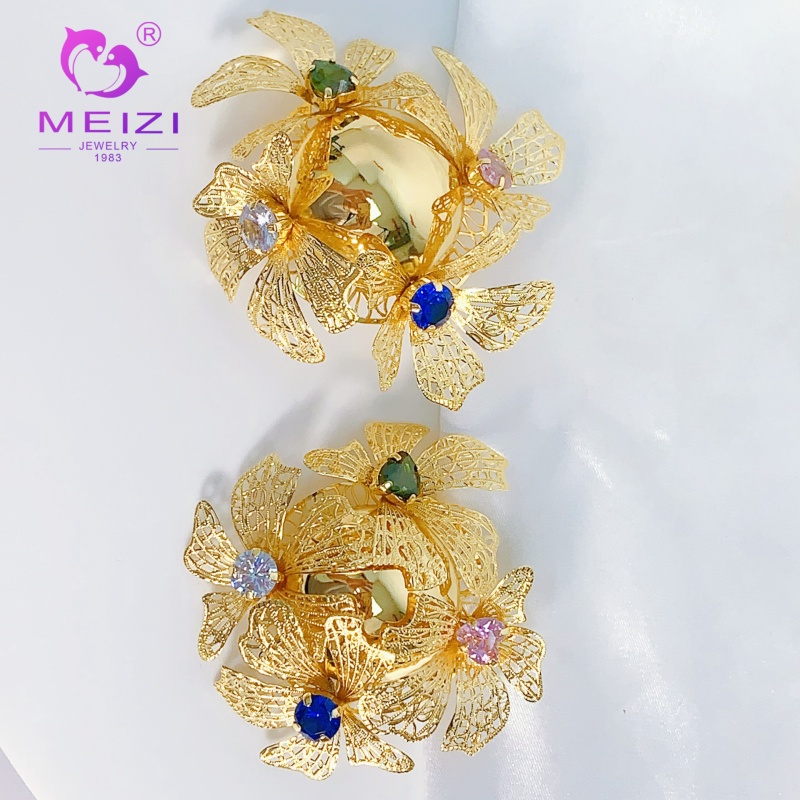 wedding gold plated earrings for bride