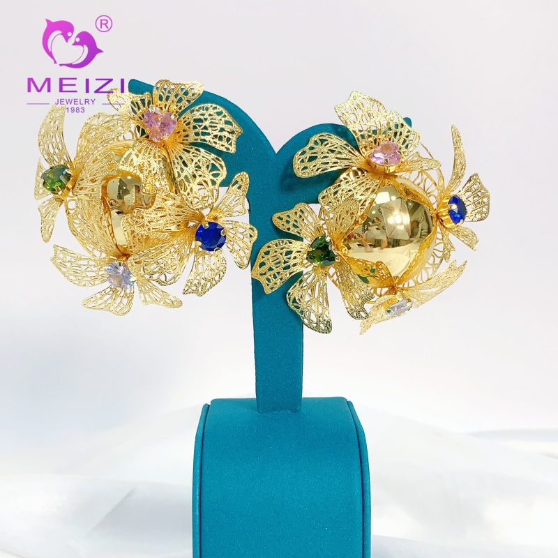 wedding gold plated earrings for bride