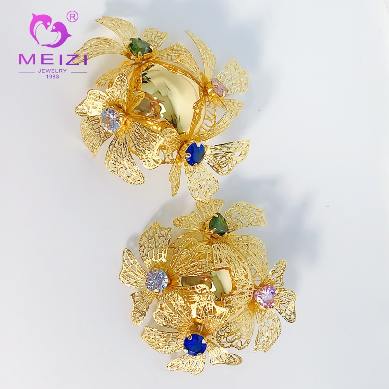 wedding gold plated earrings for bride