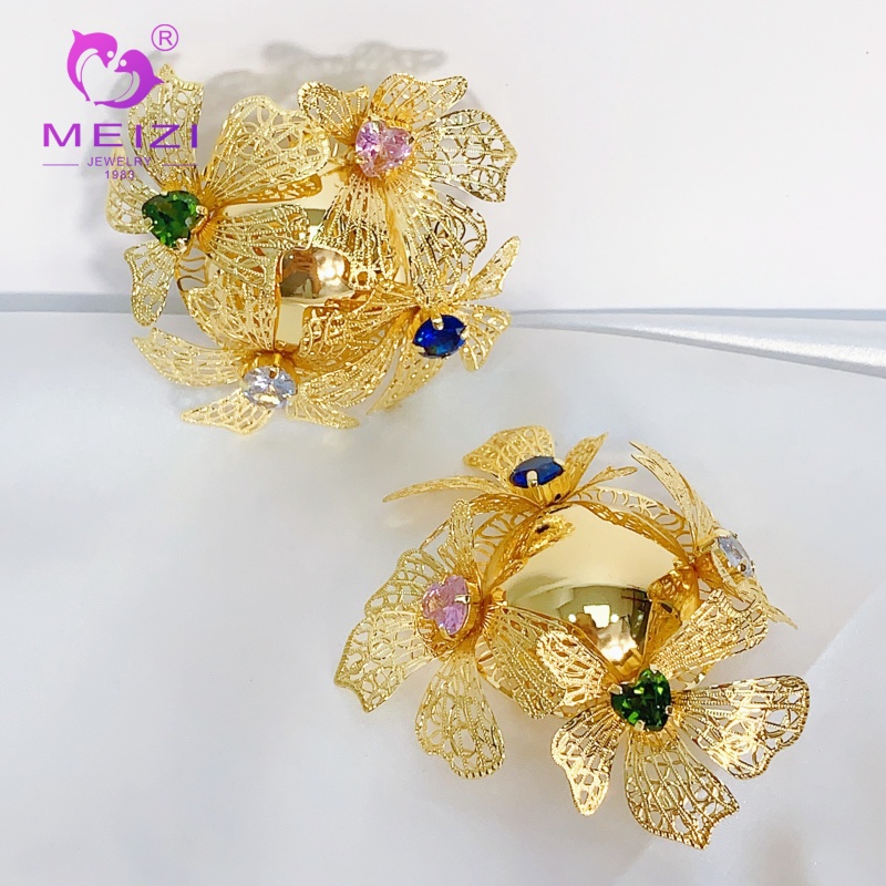 wedding gold plated earrings for bride
