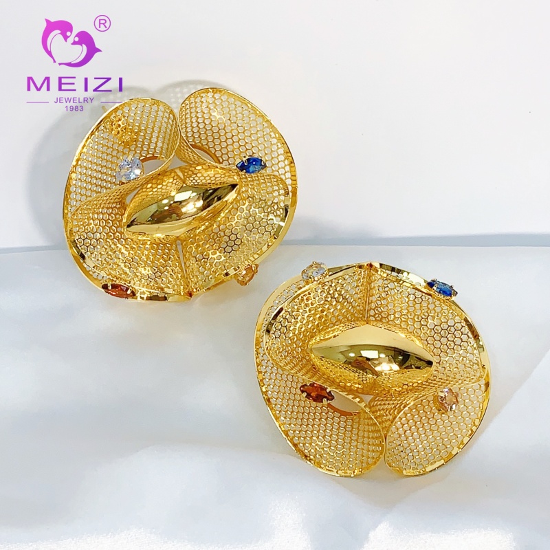 18k gold wedding diamond earrings for women