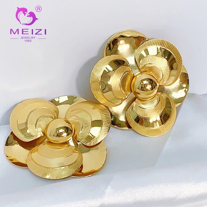 moda diamante flor brincos de ouro 18k