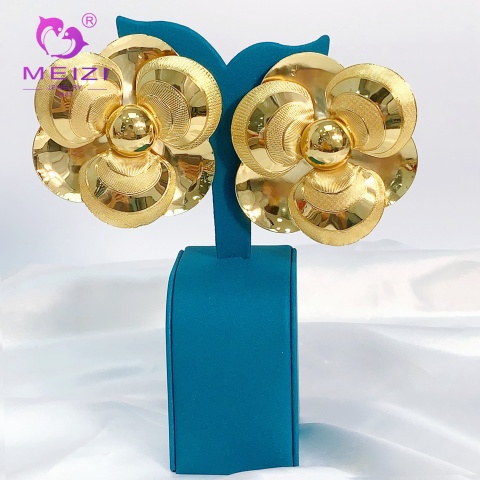 fesyen bunga berlian anting-anting emas 18k