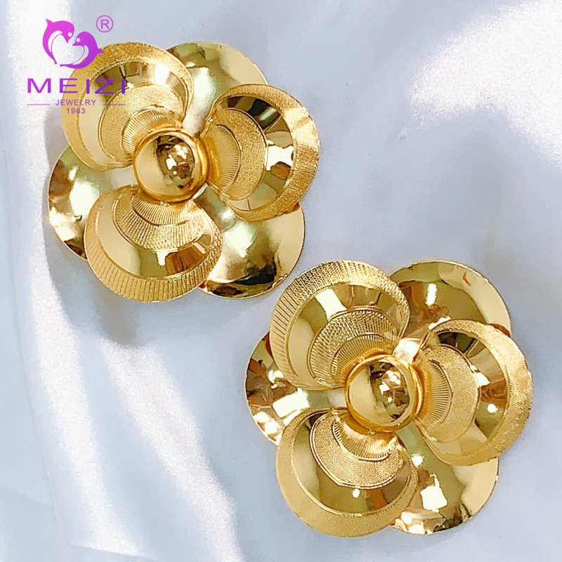 moda diamante flor brincos de ouro 18k