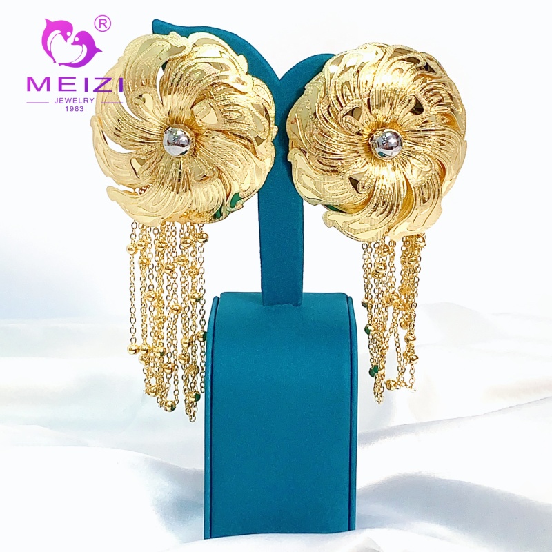 pendientes de flores para niñas con circonita cúbica de moda